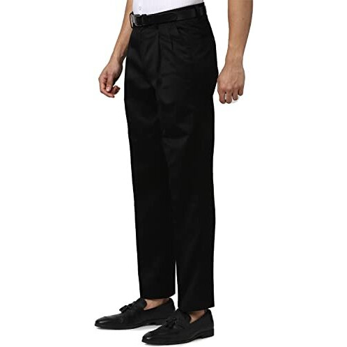 Peter England Men's Regular Casual Pants (Pctpcsmbm74426_Black