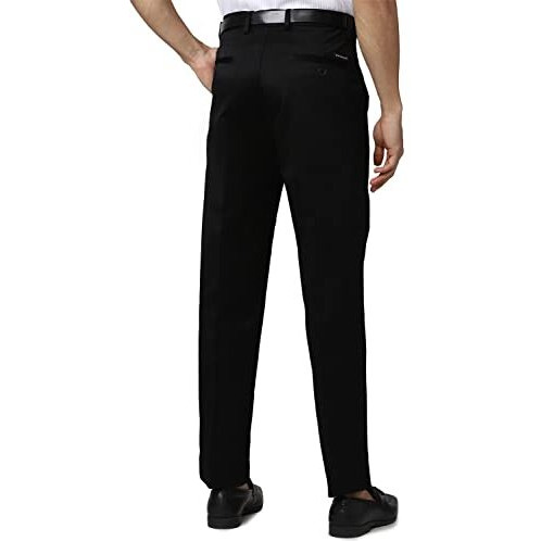 Peter England Men's Regular Casual Pants (Pctpcsmbm74426_Black