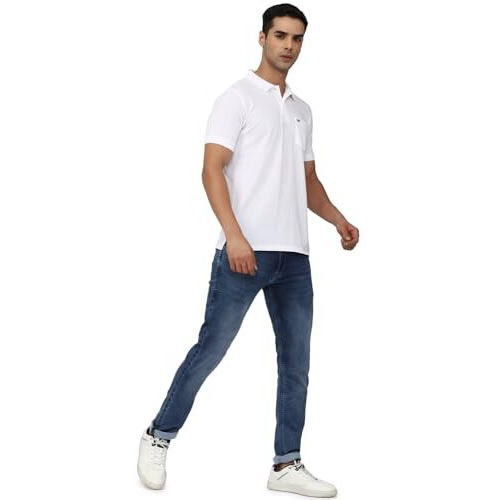 Peter England Men's Regular Fit T-Shirt (Pckwsrgpl44415_White