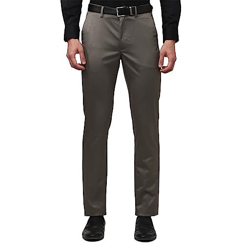 Peter England Men's Slim Pants (Pctfcslf267025_Grey
