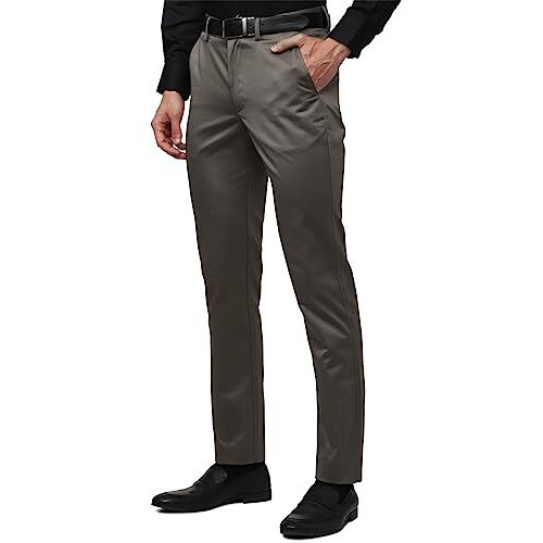 Peter England Men's Slim Pants (Pctfcslf267025_Grey