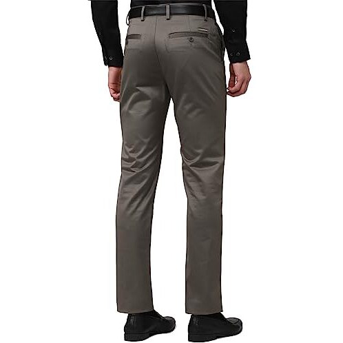 Peter England Men's Slim Pants (Pctfcslf267025_Grey