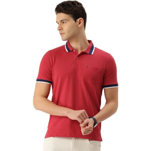 Peter England Men's Regular Fit T-Shirt (Pckwsrgfq14684_Red