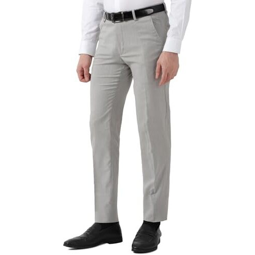 Peter England Men's Slim Work Utility Pants (Petfwnspy95500_Grey