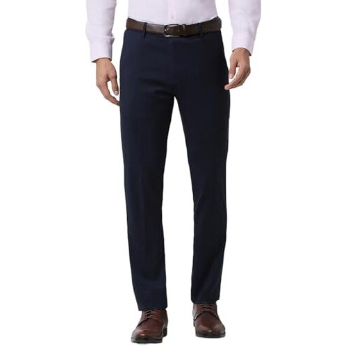 Peter England Men's Slim Work Utility Pants (Petfwslpg47681_Navy