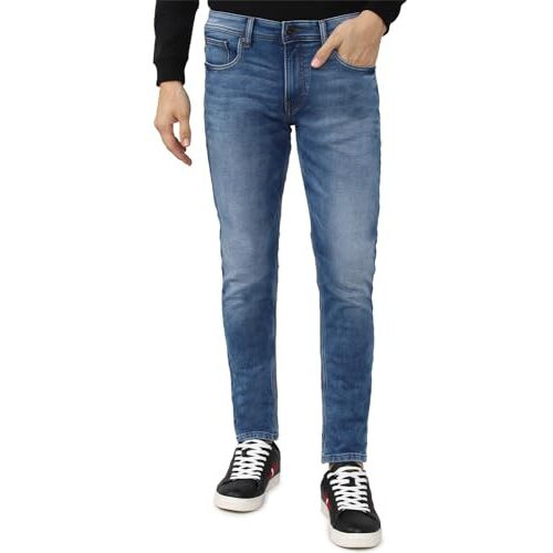 Peter England Men's Slim Jeans (Pjdnastfl47569_Blue, Mid Rise, 32
