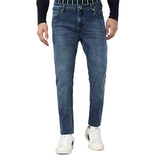 Peter England Men's Straight Jeans (Pjdnastfy45648_Blue