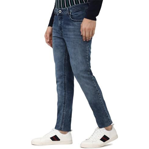 Peter England Men's Straight Jeans (Pjdnastfy45648_Blue