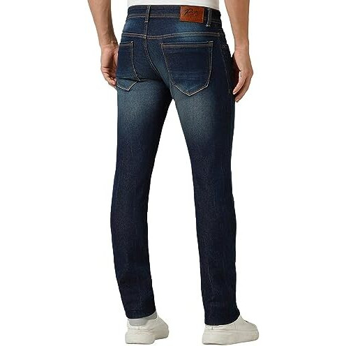 Peter England Men's Premium Skinny Fit Stretchable Jeans Navy Grey