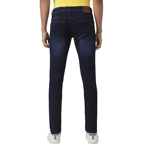 Peter England Men's Premium Skinny Fit Mid Rise Stretchable Jeans, Blue, 34