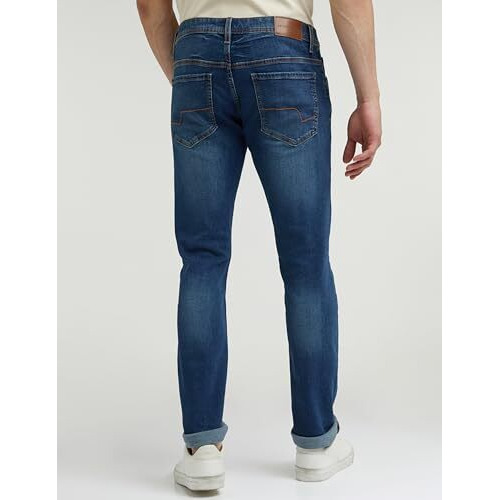 Peter England Men's Premium Skinny Fit Mid Rise Stretchable Jeans Navy, 38