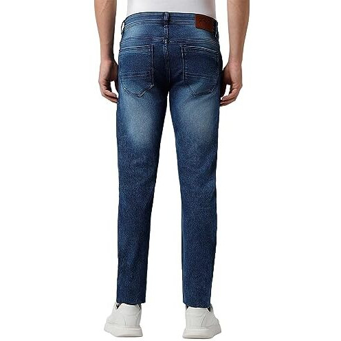 Peter England Men's Premium Skinny Fit Stretchable Mid Rise Jeans Navy Blue, 32