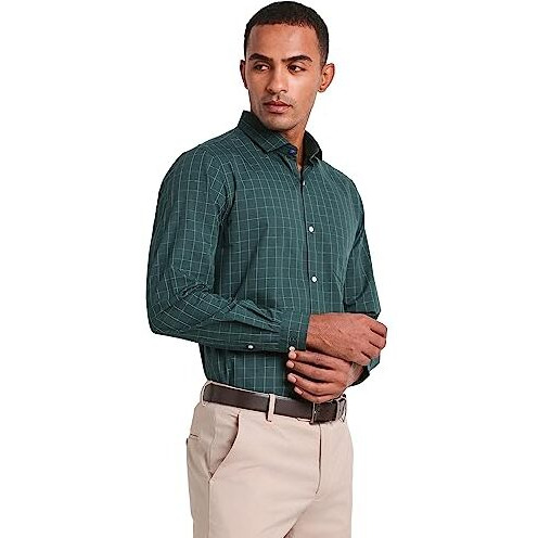 Peter England Men's Slim Fit Shirt (Pesfoslho21112_Size(40) Green