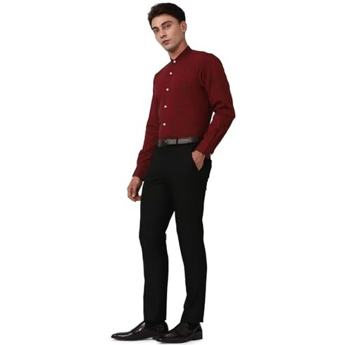 Peter England Men's Slim Fit Shirt (Pesfwslpd76807_Size(40) Maroon