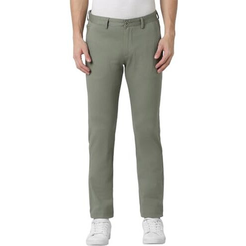 Peter England Men's Slim Casual Pants (Pctfsslf986981_Olive