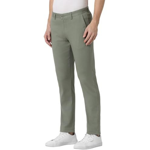 Peter England Men's Slim Casual Pants (Pctfsslf986981_Olive