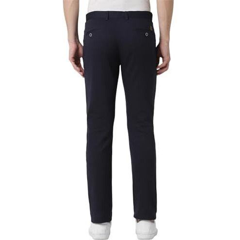 Peter England Men's Slim Casual Pants (Pctfsslfk97952_Size(92) Navy