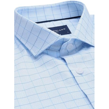 Peter England Men's Dobby Slim Fit Full Sleeve Formal Shirt Light Blue