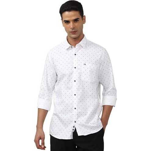 Peter England Men's Slim Fit Shirt (Pcsfsslpw33197_White