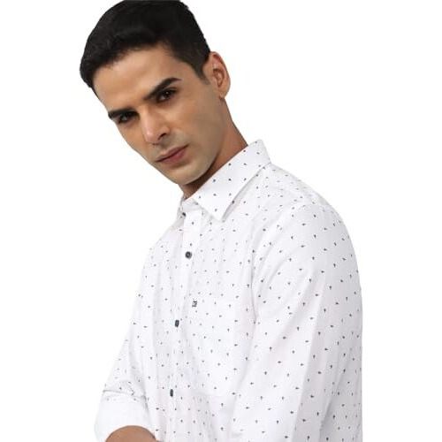 Peter England Men's Slim Fit Shirt (Pcsfsslpw33197_White