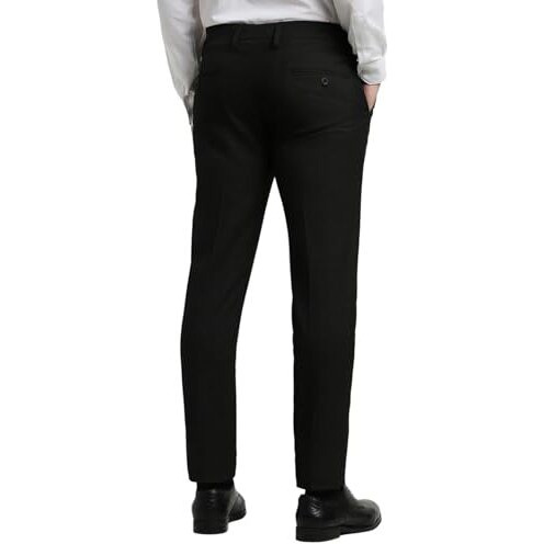 Peter England Men's Slim Pants (Petfoulfq37315_Black