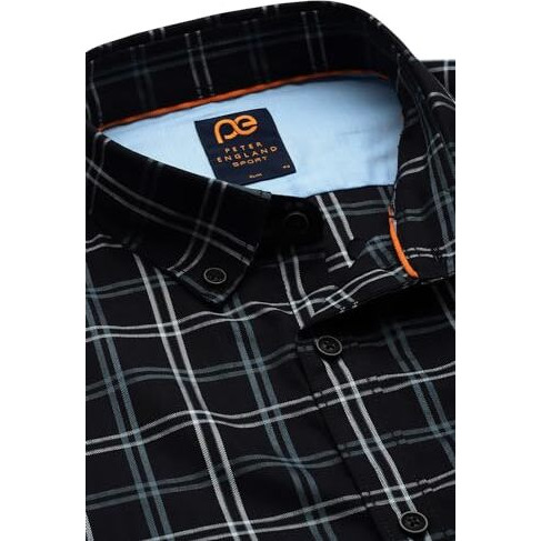 Peter England Men's Slim Fit Shirt (Pcsfsslpd51707_Black