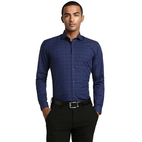 Peter England Men's Regular Fit Shirt (Pesfonupf21562_Blue 42)