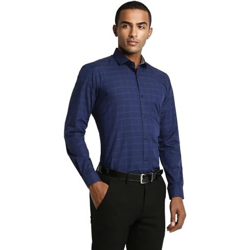 Peter England Men's Regular Fit Shirt (Pesfonupf21562_Blue 42)