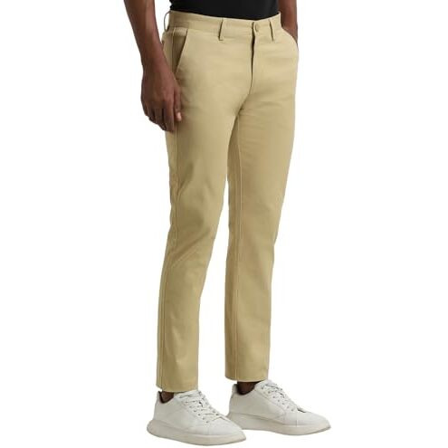 Peter England Men's Relaxed Casual Pants (Pctfsssfv62216_Size(86) Beige