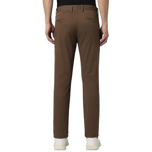 Peter England Men's Mid Rise Slim Pants (Pctfsssb674064_Size(86) Brown