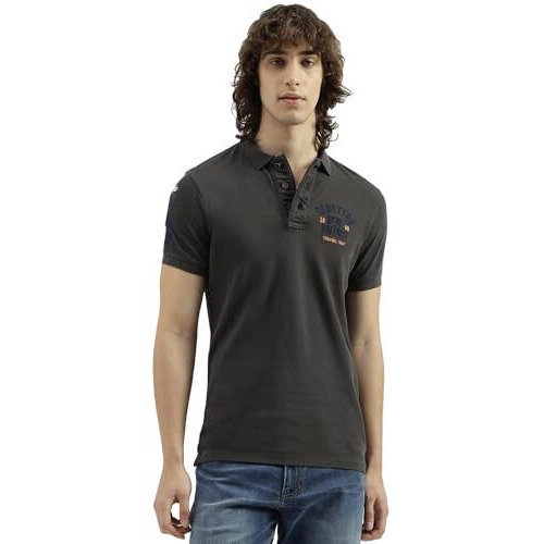 United Colors Of Benetton Men's Solid Regular Fit T-Shirts (24P3079J3021Idi7_Grey