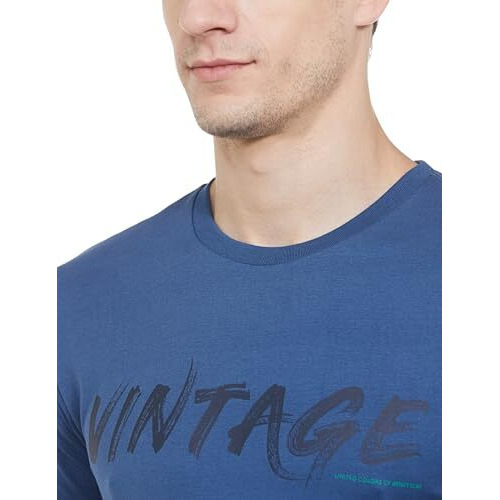 United Colors Of Benetton Men's Regular Fit T-Shirt (24P3P99J4204I_D Navy