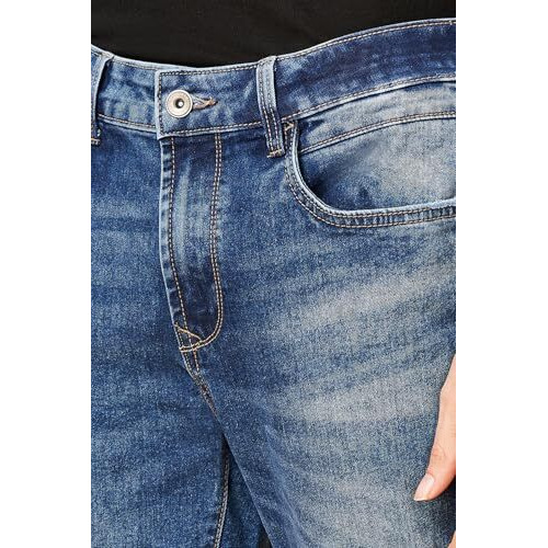 Sf Jeans By Pantaloons Men's Mid Rise Slim Fit Jeans (880014081004_Medium Blue