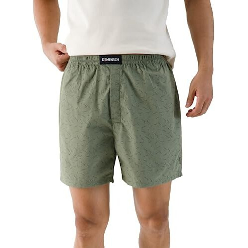Damensch Regular Fit 100% Cotton Boxer Shorts Soft & Durable Fabric Side Pockets Microfiber Waistband Breeze Ultra Light Printed Boxers For Men Pack Of 1 - Dot Green - 3Xl