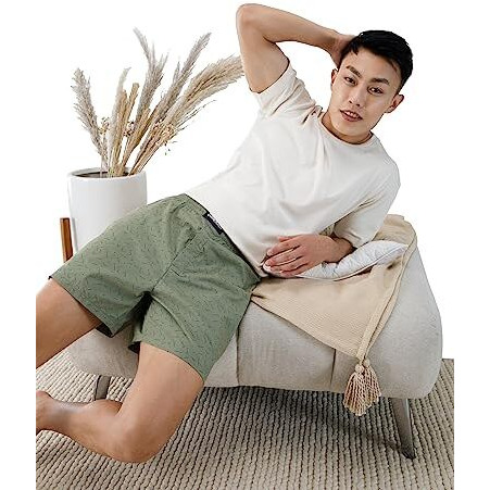 Damensch Regular Fit 100% Cotton Boxer Shorts Soft & Durable Fabric Side Pockets Microfiber Waistband Breeze Ultra Light Printed Boxers For Men Pack Of 1 - Dot Green - 3Xl