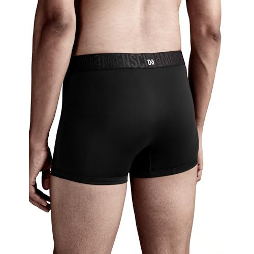 Damensch Men's Regular Fit Premium Polyamide Trunks Synthetic Fabric Anti-Bacterial Super Soft Solid Trunk Underwear Pack Of 1-Opal Black-M
