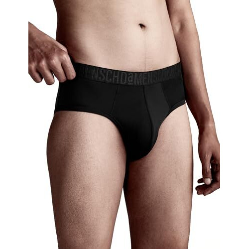 Damensch Men's Regular Fit Premium Polyamide Brief Synthetic Fabric Anti-Bacterial Super Soft Solid Brief Underwear Pack Of 1-Opal Black-L