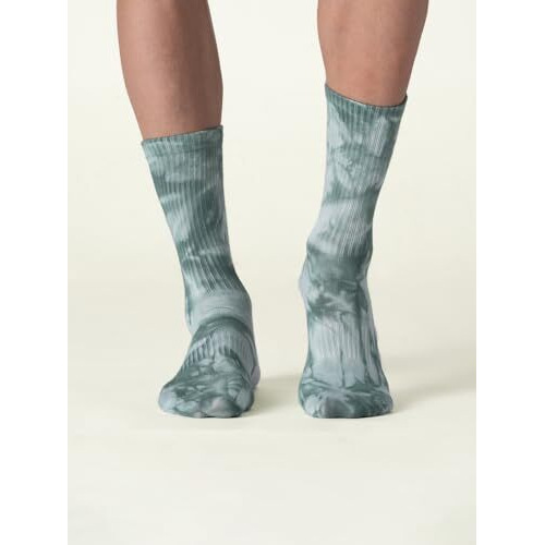 Damensch Men's Combed Compact Cotton Calf Length Socks | Winter, Formal Socks For Men - Green Galaxy - Freesize
