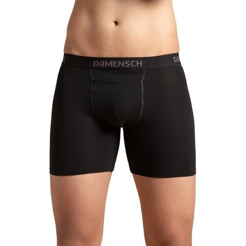 Damensch Mens Regular Fit Premium Cotton Blend Boxer Brief|Innerwear Men, Men Boxers, Underwear For Men, Shorts For Men, Inner For Men, Briefs For Men-Jet Black-Large