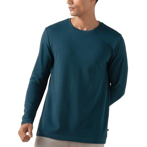 Damensch Men's Solid Regular Fit T-Shirt (Ts1066-Telblu-0101-51_Teal Blue