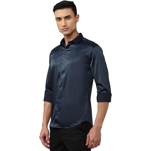 V Dot By Van Heusen Men's Slim Fit Shirt (Vdsfeslfw26965_Navy