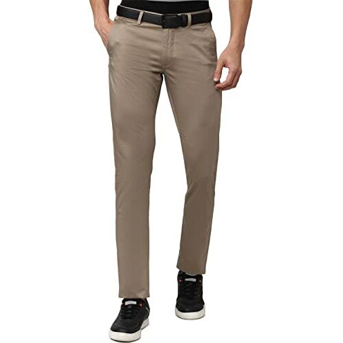 Van Heusen Men's Slim Mid Rise Casual Pants (Vstfwslbm22795_Brown, 36