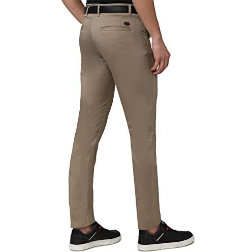 Van Heusen Men's Slim Mid Rise Casual Pants (Vstfwslbm22795_Brown, 36