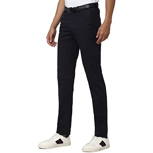 Van Heusen Men's Slim Casual Pants (Vstfwslb638390_Navy