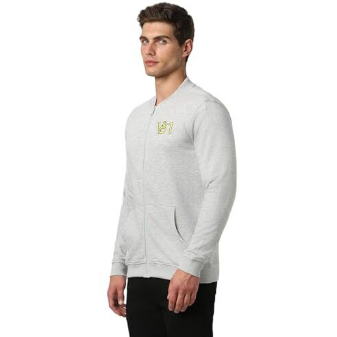 Van Heusen Mens Cotton Round Neck Regular Fit Sweatshirt (Vssturgpf82049_Charcoal_M)