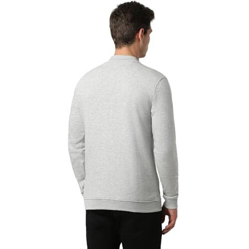 Van Heusen Mens Cotton Round Neck Regular Fit Sweatshirt (Vssturgpf82049_Charcoal_M)
