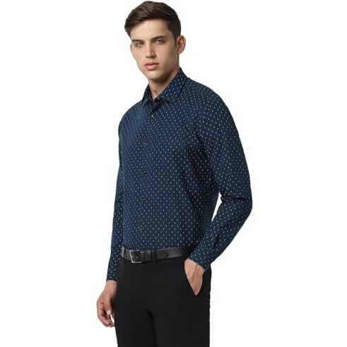 Van Hesuen Men's Regular Fit Shirt (Vhsfbcubr94176_Teal