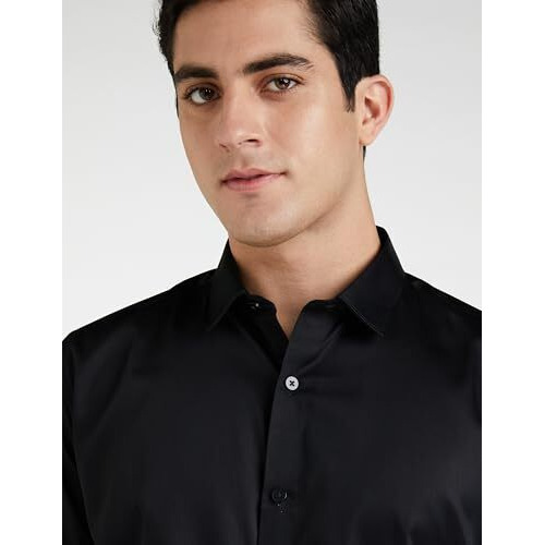 Van Heusen V Dot Men's Slim Fit Shirt (Vdsfeslfy40519_Black 39)