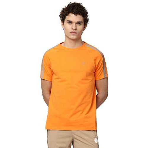 Van Heusen Flex Men's Regular T-Shirt (Vfkcaatft08530_Orange Xl)