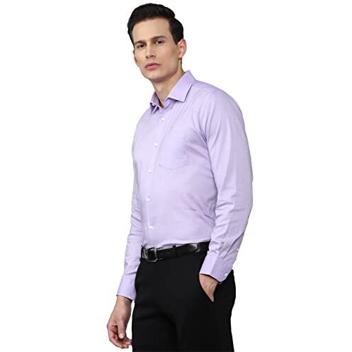 Van Heusen Men's Regular Fit Shirt (Vhsfbcubp13916_Purple